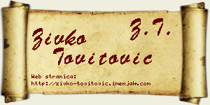 Živko Tovitović vizit kartica